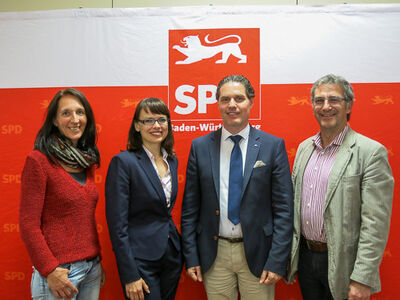 Christine Heimpel, Britta Wagner, Dieter Stauber und Frank Heimpel-Labitzke auf der Süd-Württemberg Konferenz